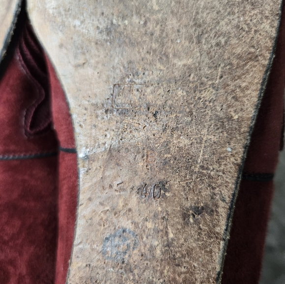 GUCCI vintage cherry red burgundy loafers flats suede snakeskin size 40EU 10US - Picture 9 of 16